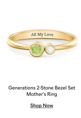 Generations 2-Stone Bezel Set Mother's Ring