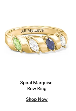 Spiral Marquise Row Ring
