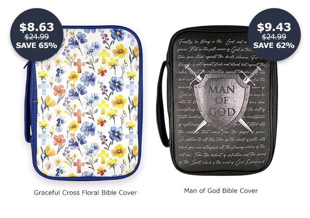 Graceful Cross Floral Bible Cover | Man of God Bible Cover