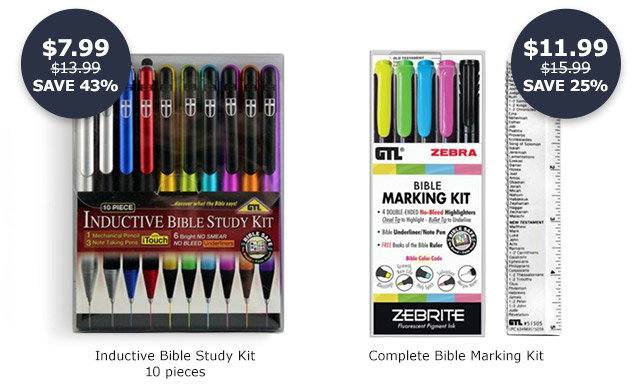 Inductive Bible Study Kit 10 pieces | Complete Bible Marking Kit