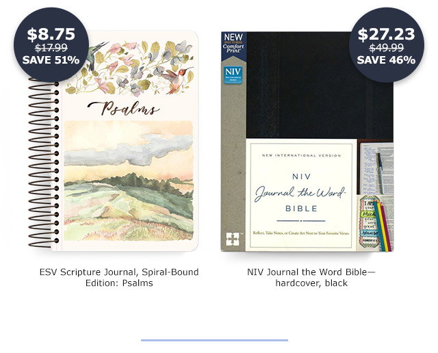 ESV Scripture Journal Spiral-Bound Edition, Psalms | NIV Journal the Word Bible hardcover