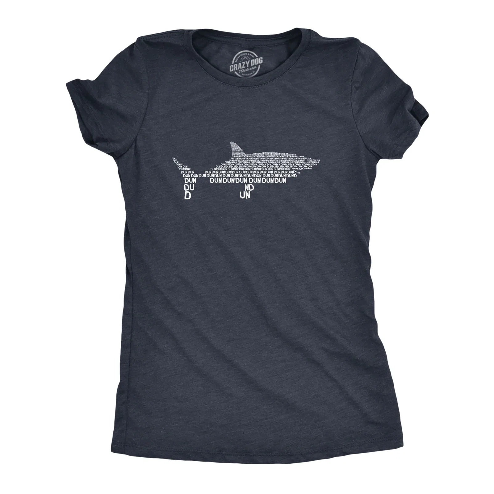 Image of Dun Dun Dun Graphic Shark Text Women's T Shirt
