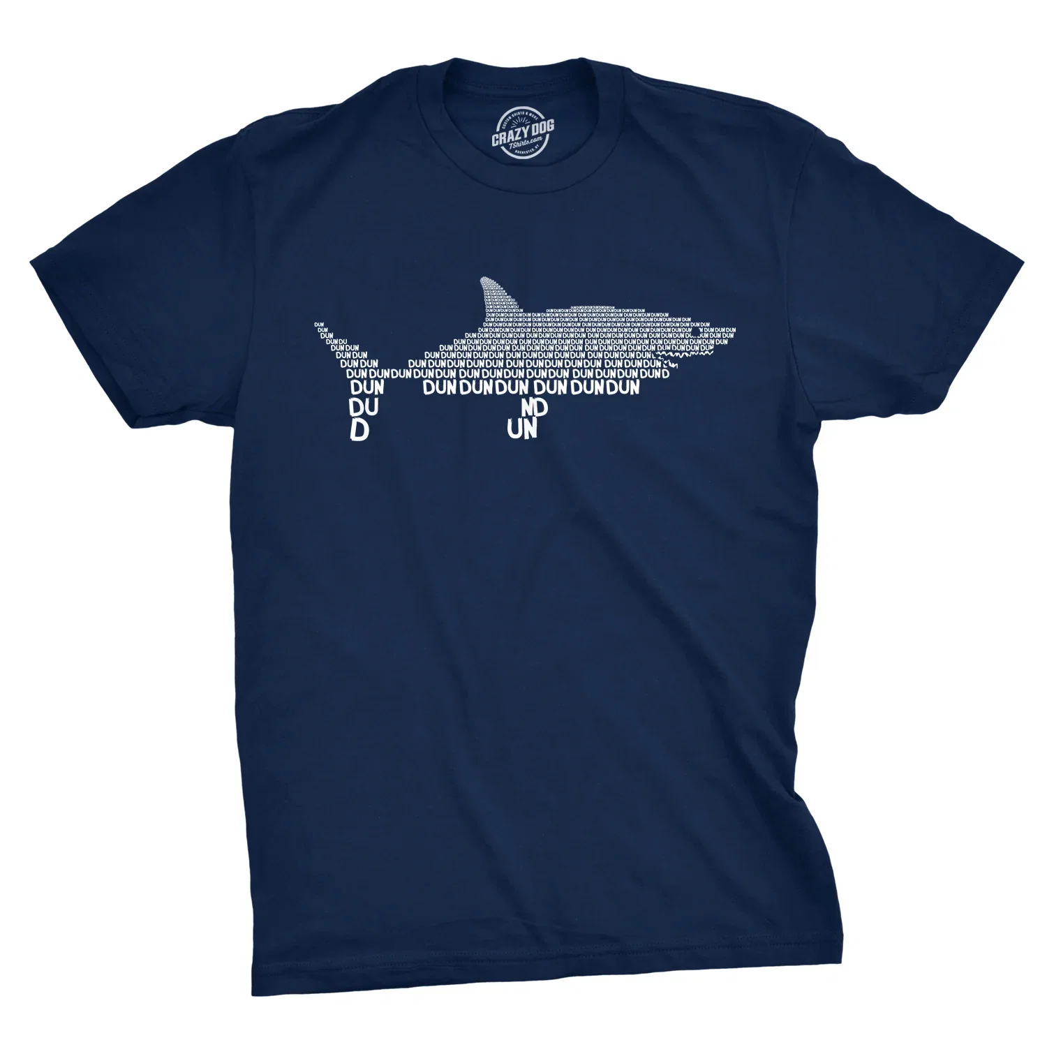 Image of Dun Dun Dun Graphic Shark Text Men's T Shirt