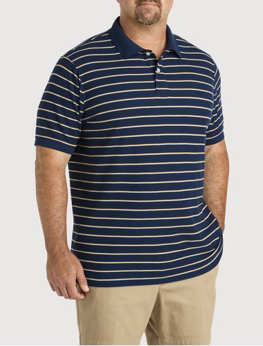 Tri-Color Striped Polo Shirt