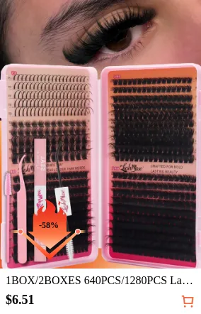 1BOX/2BOXES 640PCS/1280PCS Lash...