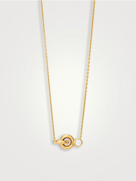 Gold Twin Chain Necklace With Diamonds