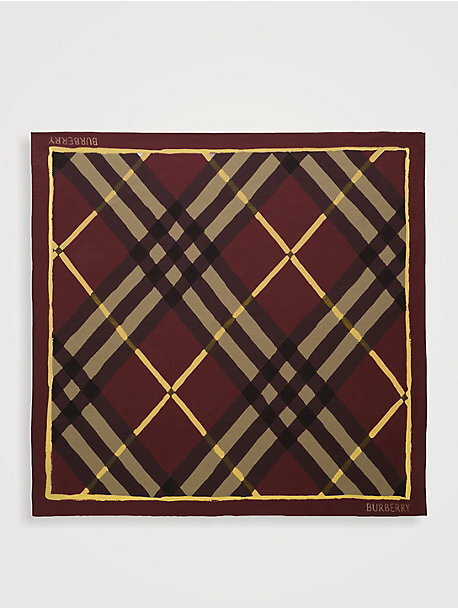 Watercolour Check Silk Scarf