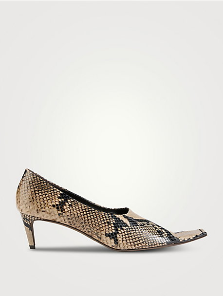 Marlene Python-Embossed Leather Pumps