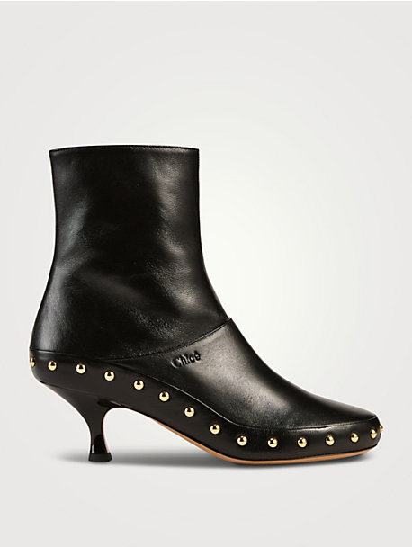 Junie Studded Leather Ankle Boots