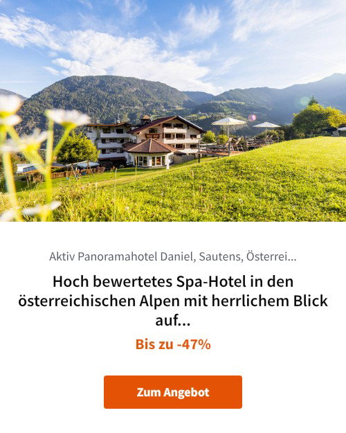 Hoch bewertetes Spa-Hotel in den österreichischen Alpen mit herrlichem Blick auf das Ötztal
