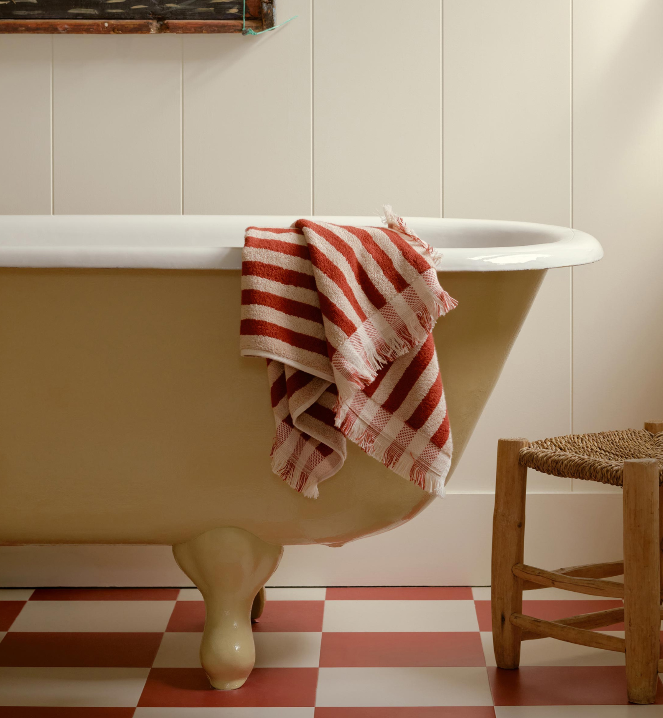Sandstone Red Pembroke Stripe Cotton Towels