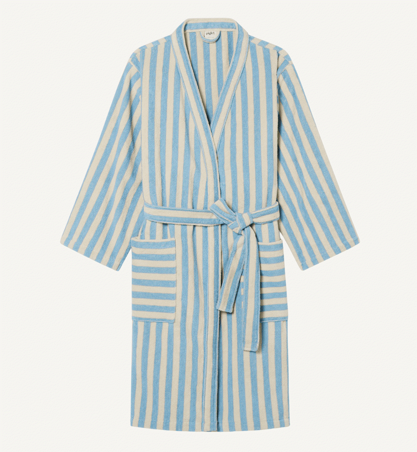 Coastal Blue Pembroke Stripe Cotton Robe