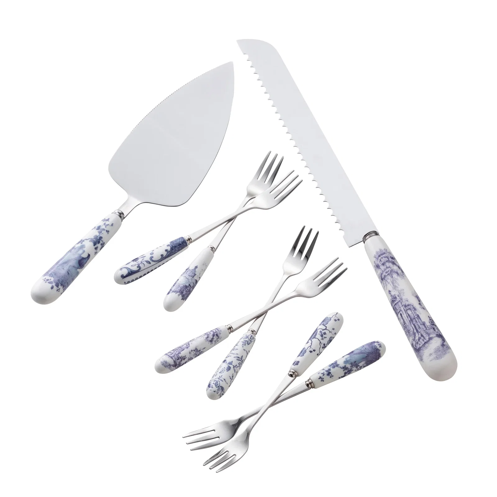 Image of Aynsley Archive Blue Pastry Set