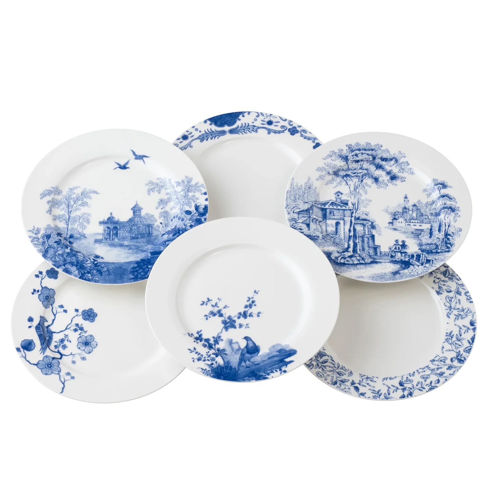 Image of Aynsley Archive Blue Teaplates Set of 6