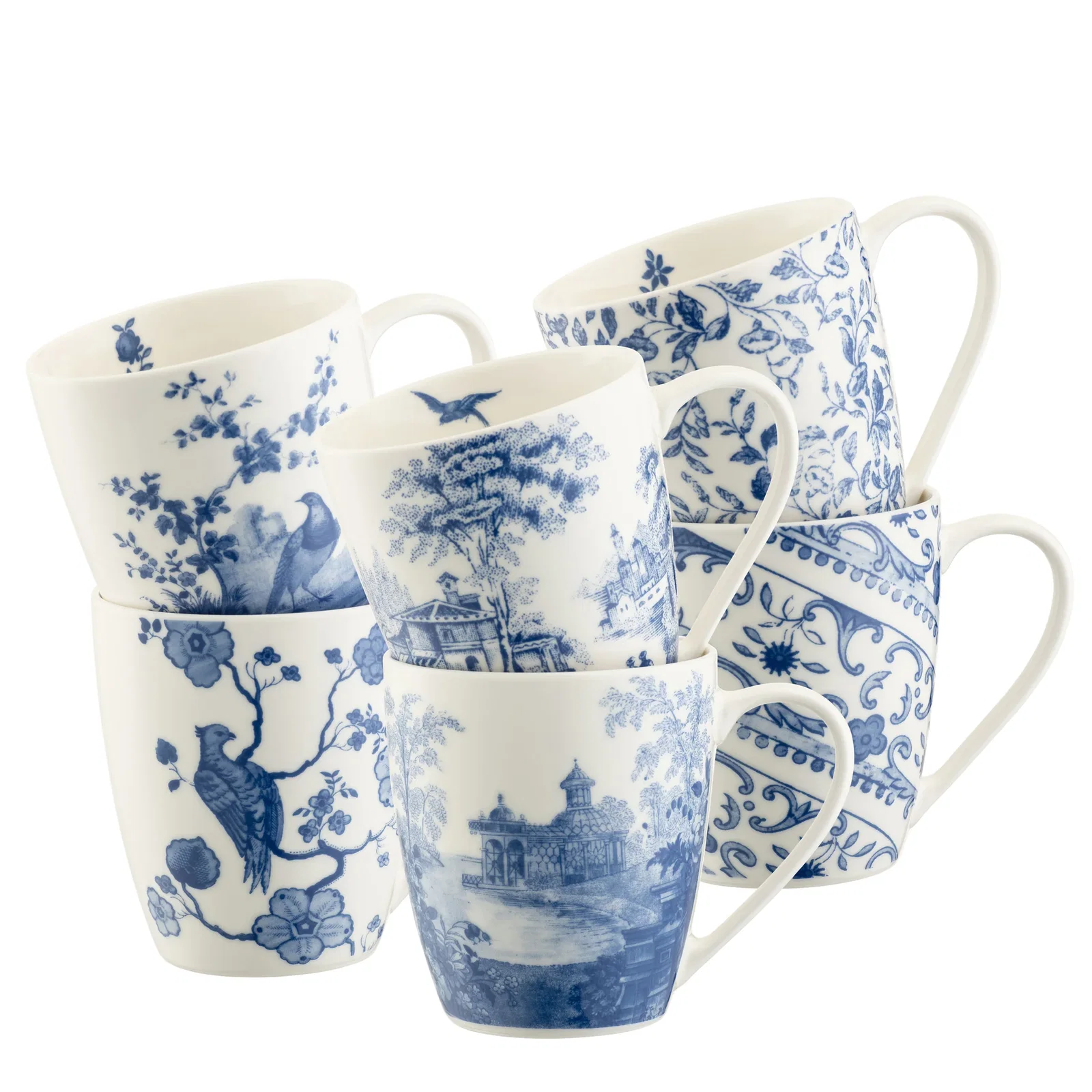 Image of Aynsley Archive Blue Mugs Set of 6