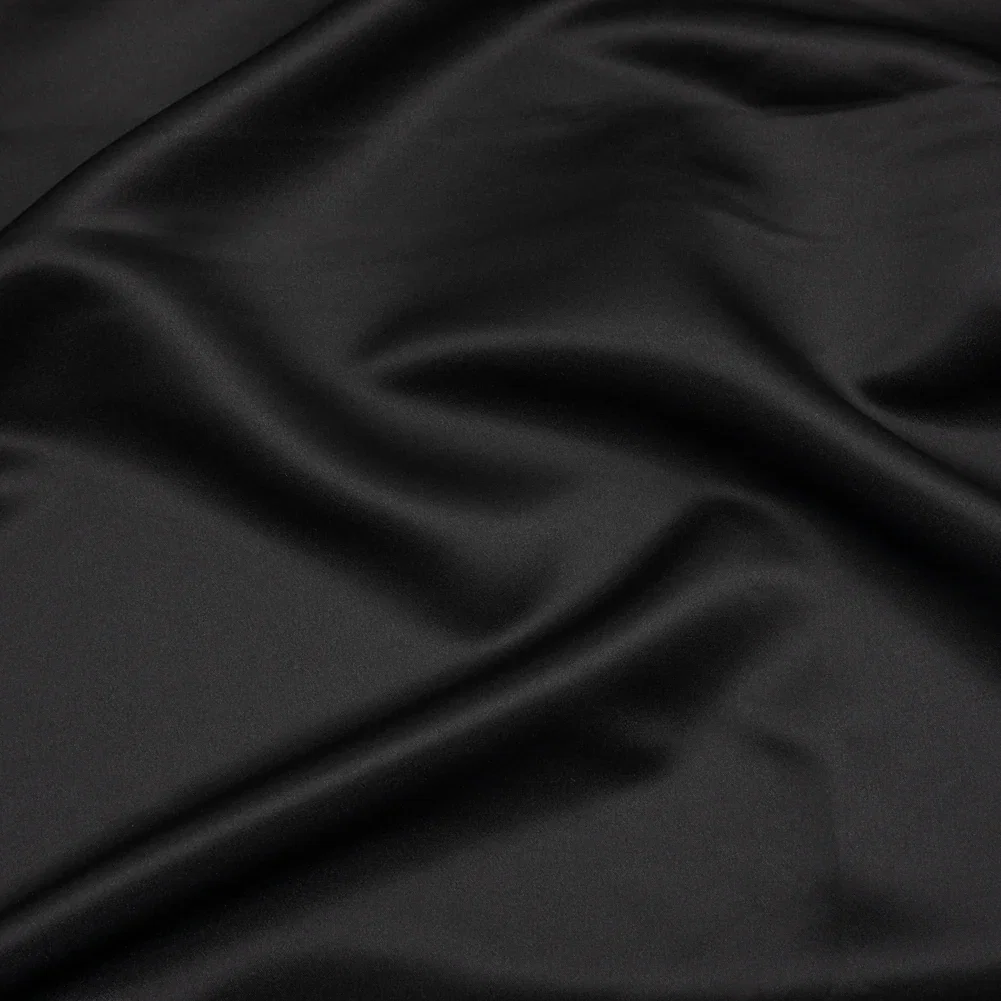 Image of Premium Polyester Satin - Black - Gavia Collection by Mood