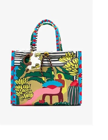 Printed nylon shopper bag