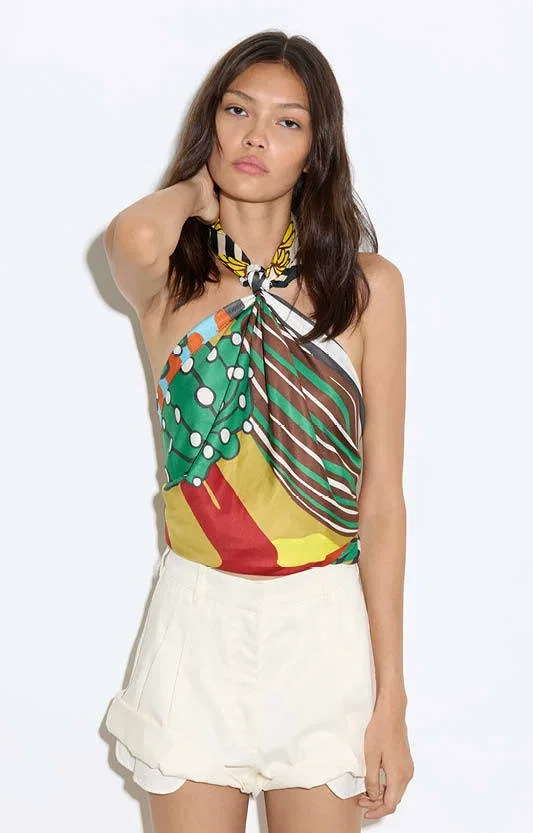 Printed square scarf