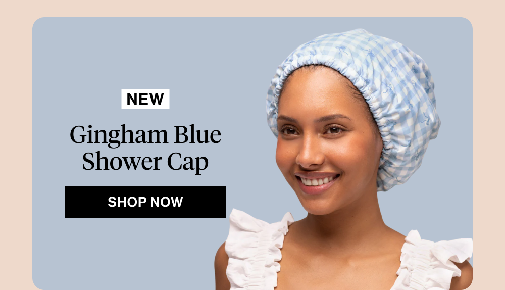 Gingham Blue Shower Cap