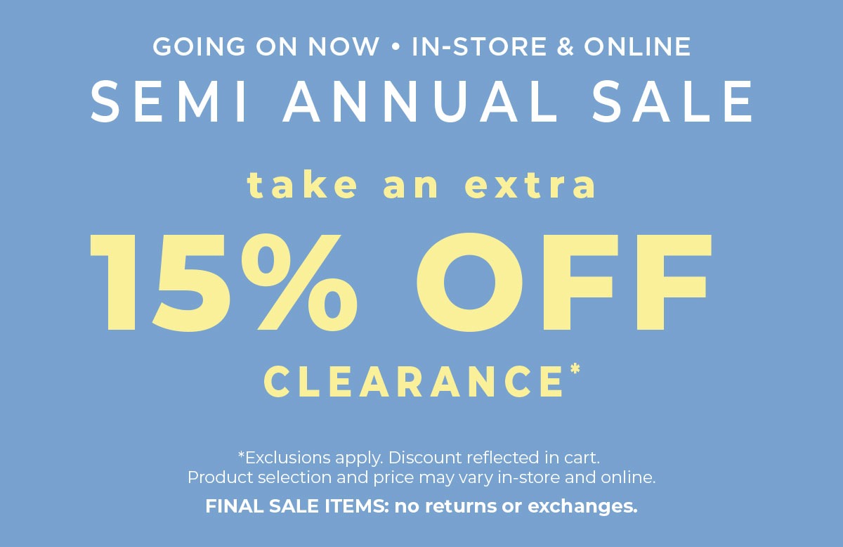 Take an Extra 15% off Clearance