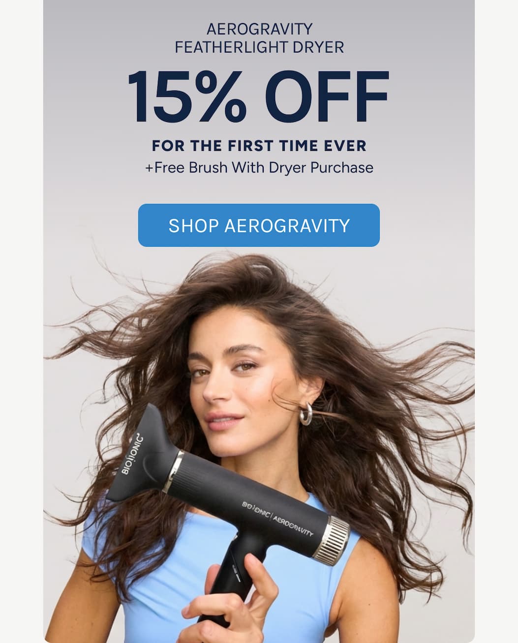 Aerogravity Featherlight Dryer - 15% OFF - For The First Time Ever + Free Brush with Dryer Purchase - Shop Aerogravity