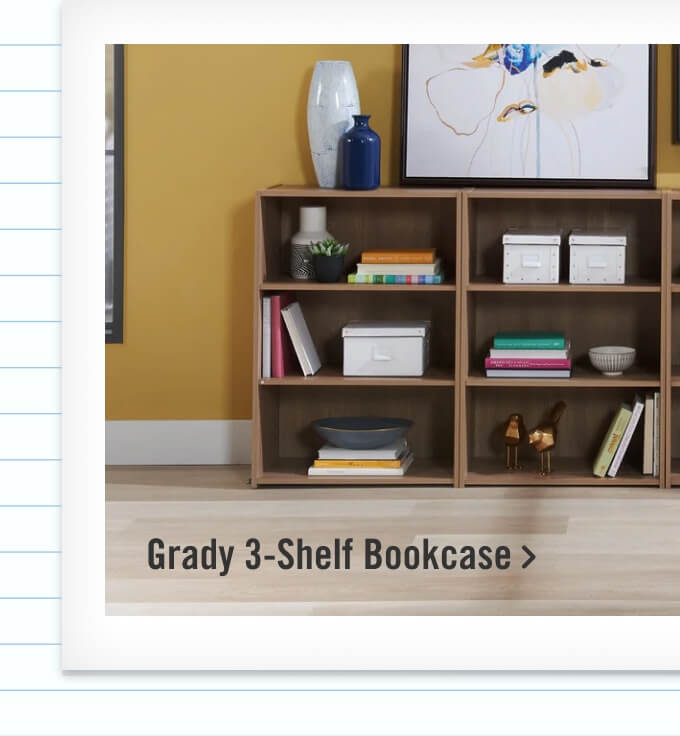 Grady 3-Shelf Bookcase.