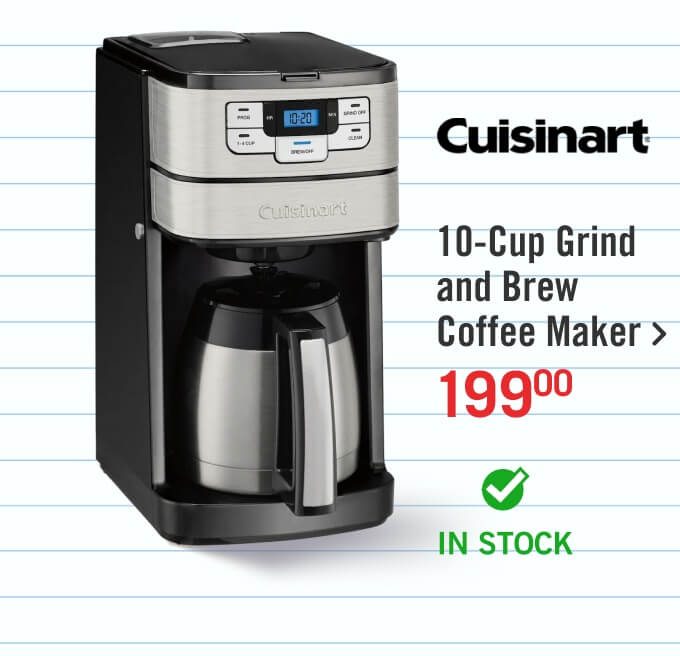 10-Cup Grind and Brew Coffee Maker.