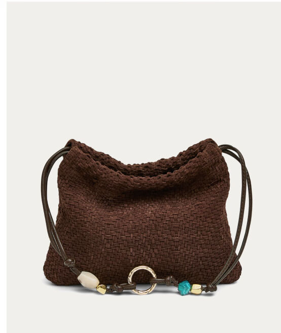 Tie Breaker Shoulder in Fudge Woven Suede