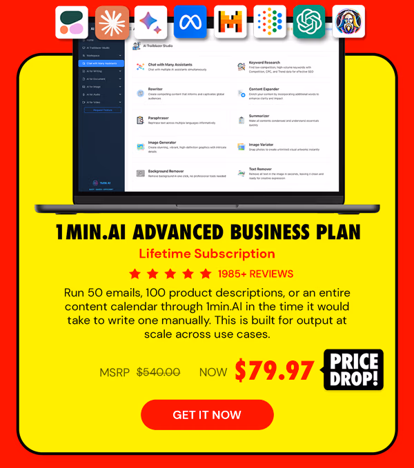 1minAI Advanced Business Plan Lifetime Subscription