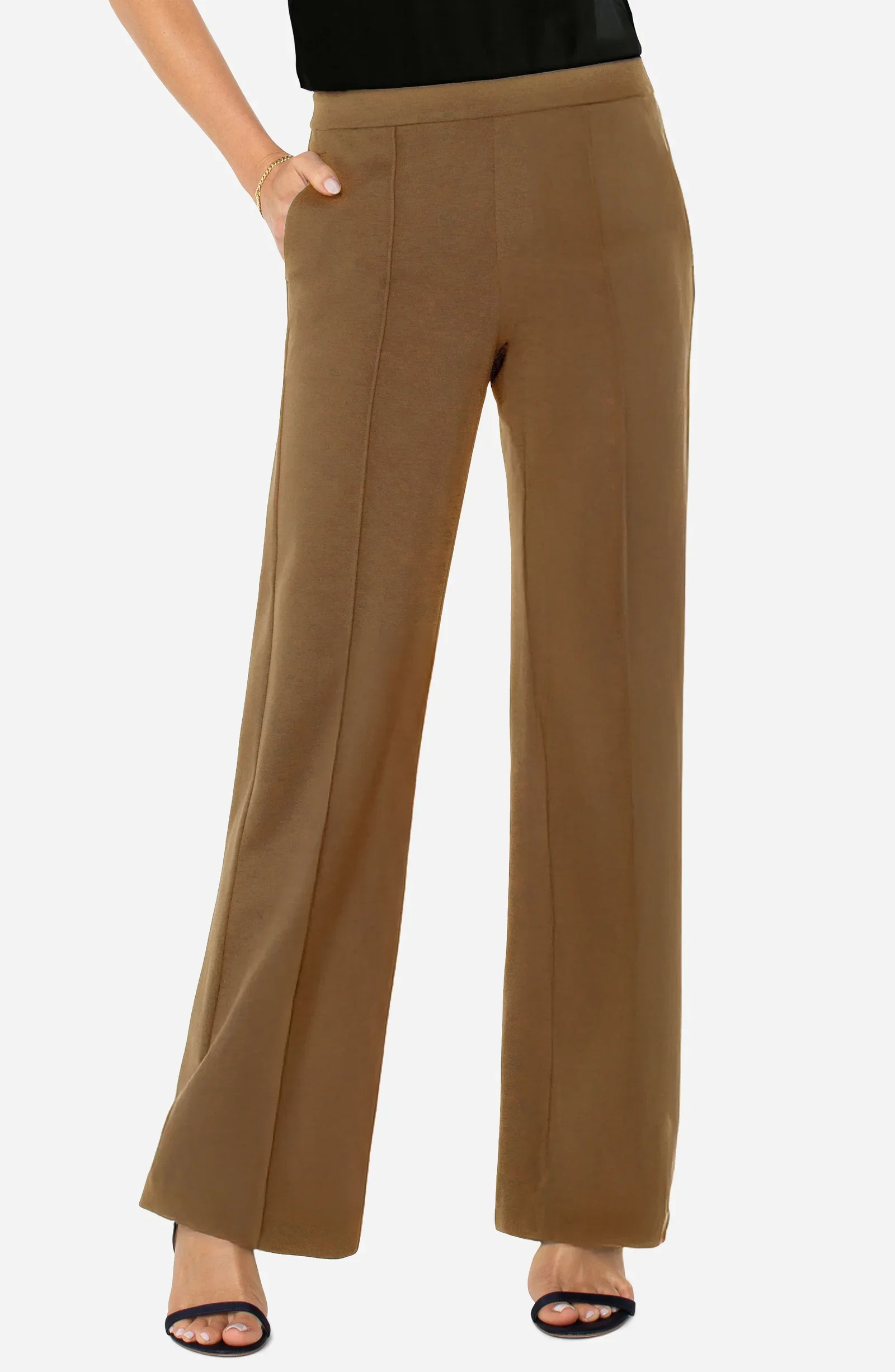 Image of KAYLA WIDE LEG PULL-ON TROUSER
