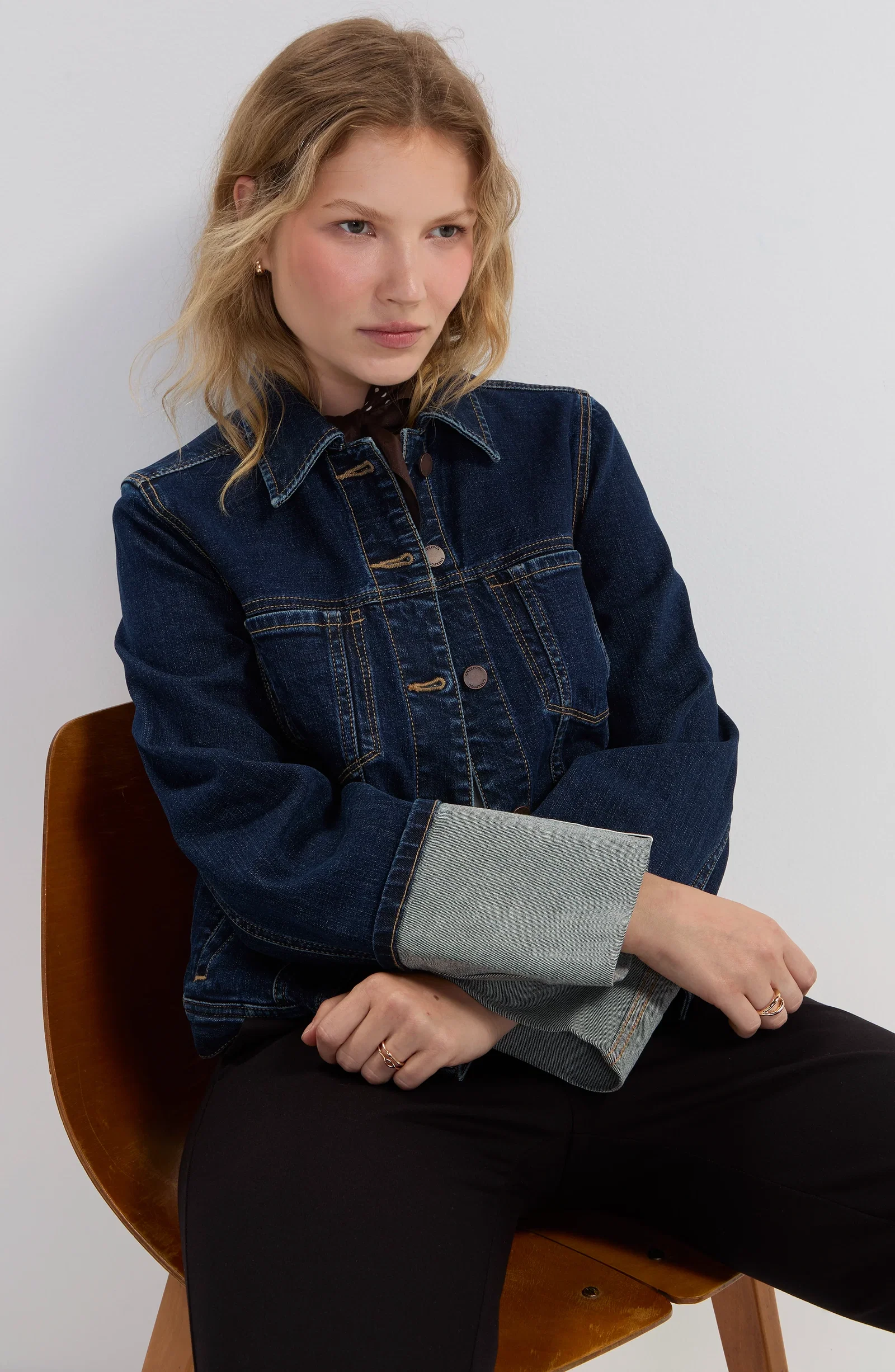 Image of TALL CUFFED SELVEDGE TRUCKER JACKET