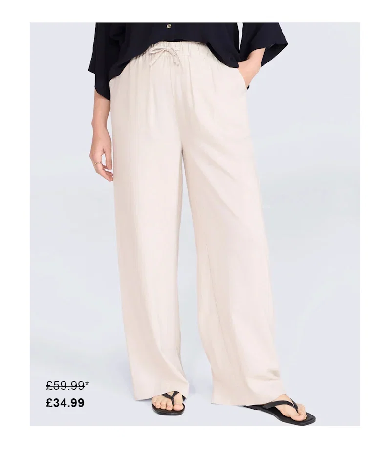 Linen Blend Womens Trousers