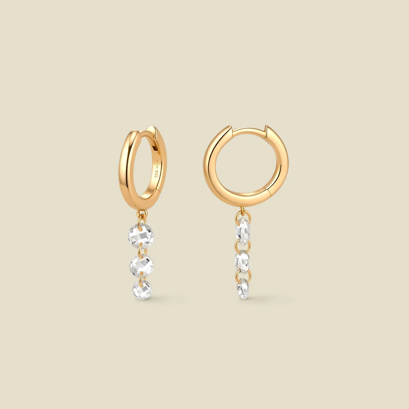 Image of Dew Drop Floating Hoop Earrings