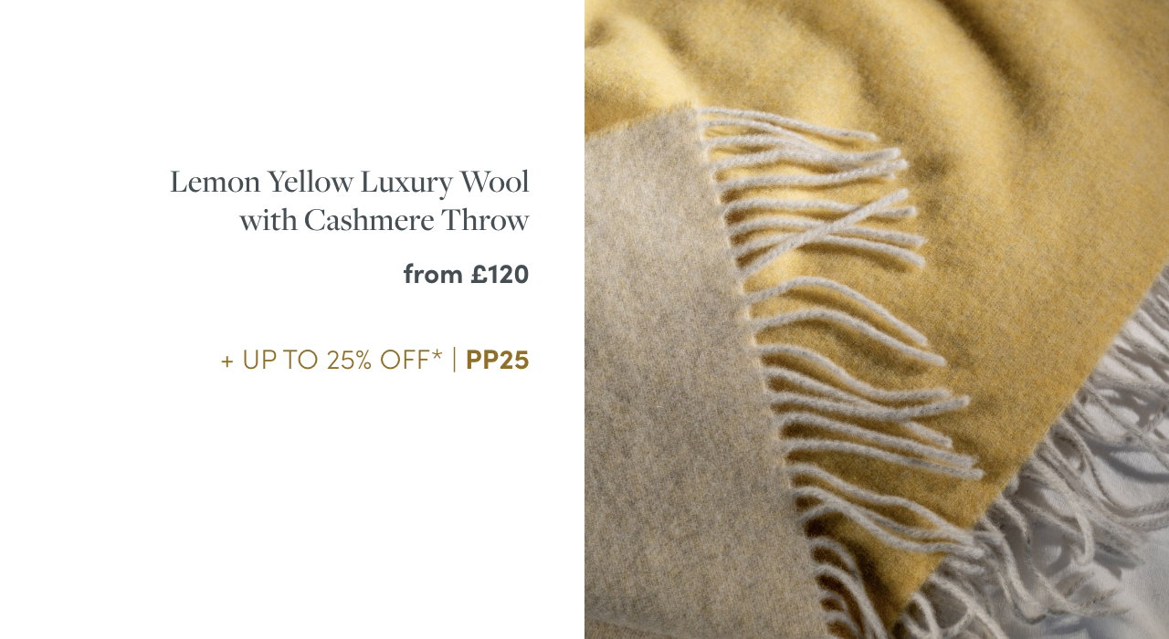 Lemon Yellow Luxury Wool with Cashmere Throw