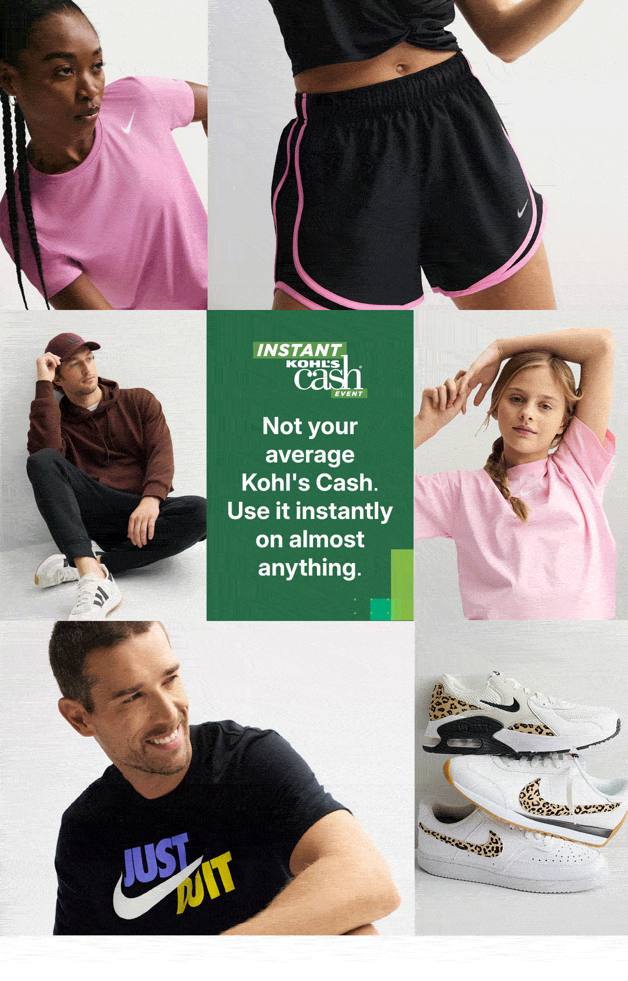 up to 50% off activewear and shoes
