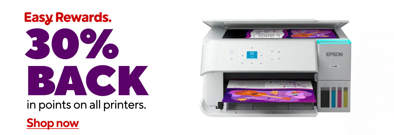 30% back in points on all printers
