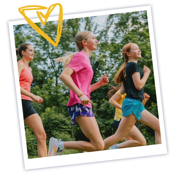 Young girls running