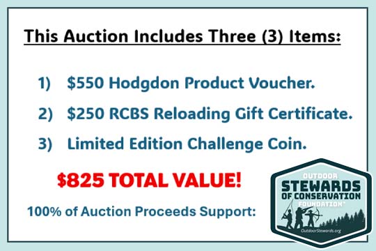 Hodgdon & RCBS Gift Certificates Supporting Conservation