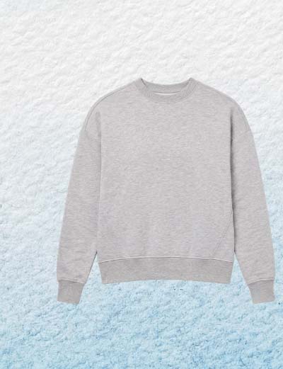 Andie Crew Pullover - Heather Grey