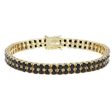 Black Spinel 18k Yellow Gold Plated Bracelet 13.00ctw