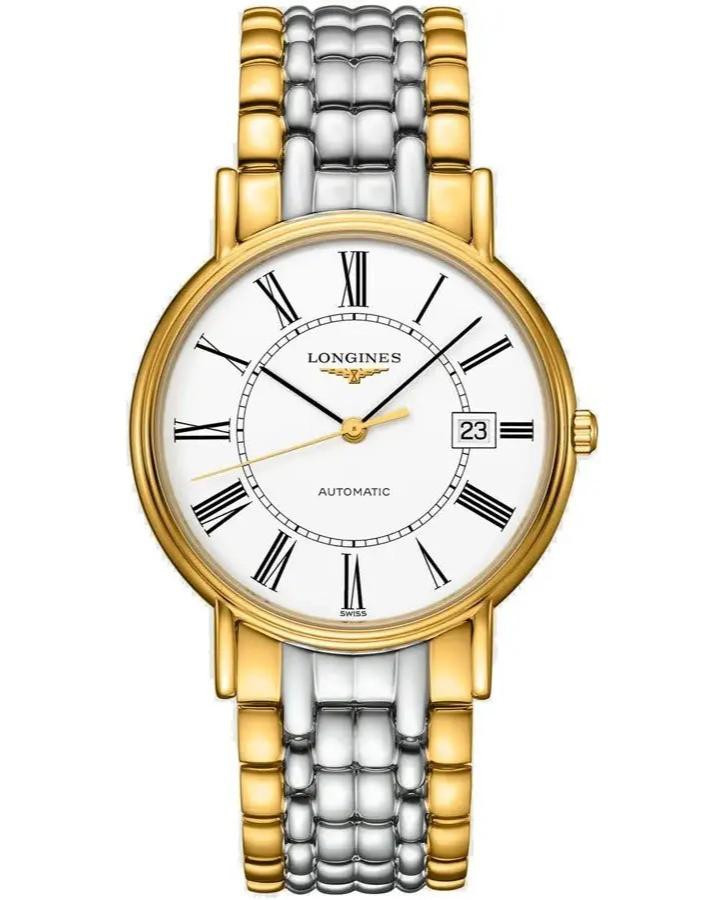 Presence Automatic White Dial Two-Tone Men's Watch .