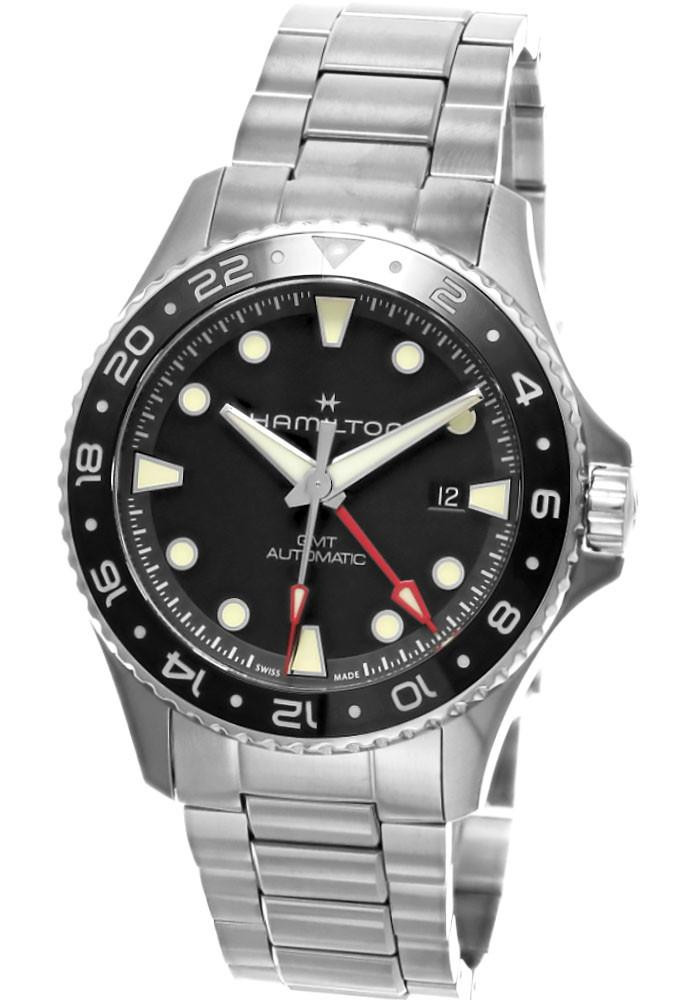 Khaki Navy Scuba Automatic GMT SS 43MM Black Dial Men's Watch