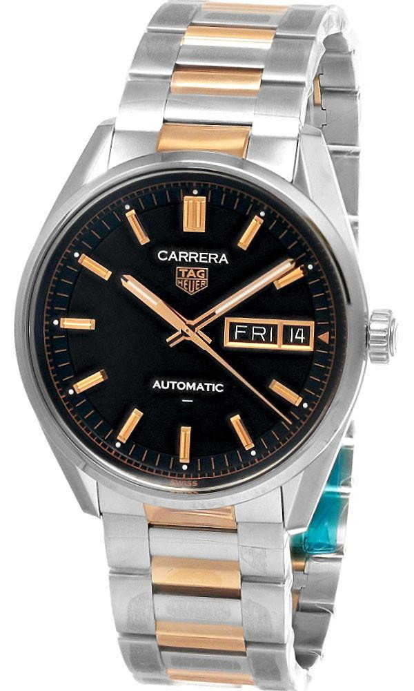 TAG HEUER Carrera Day-Date Automatic 41MM Black Dial 18K 5N Rose Gold Men's Watch