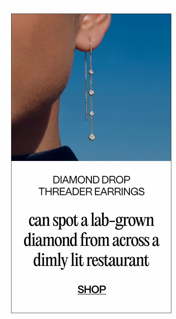 DIAMOND DROP THREADER EARRINGS | SHOP