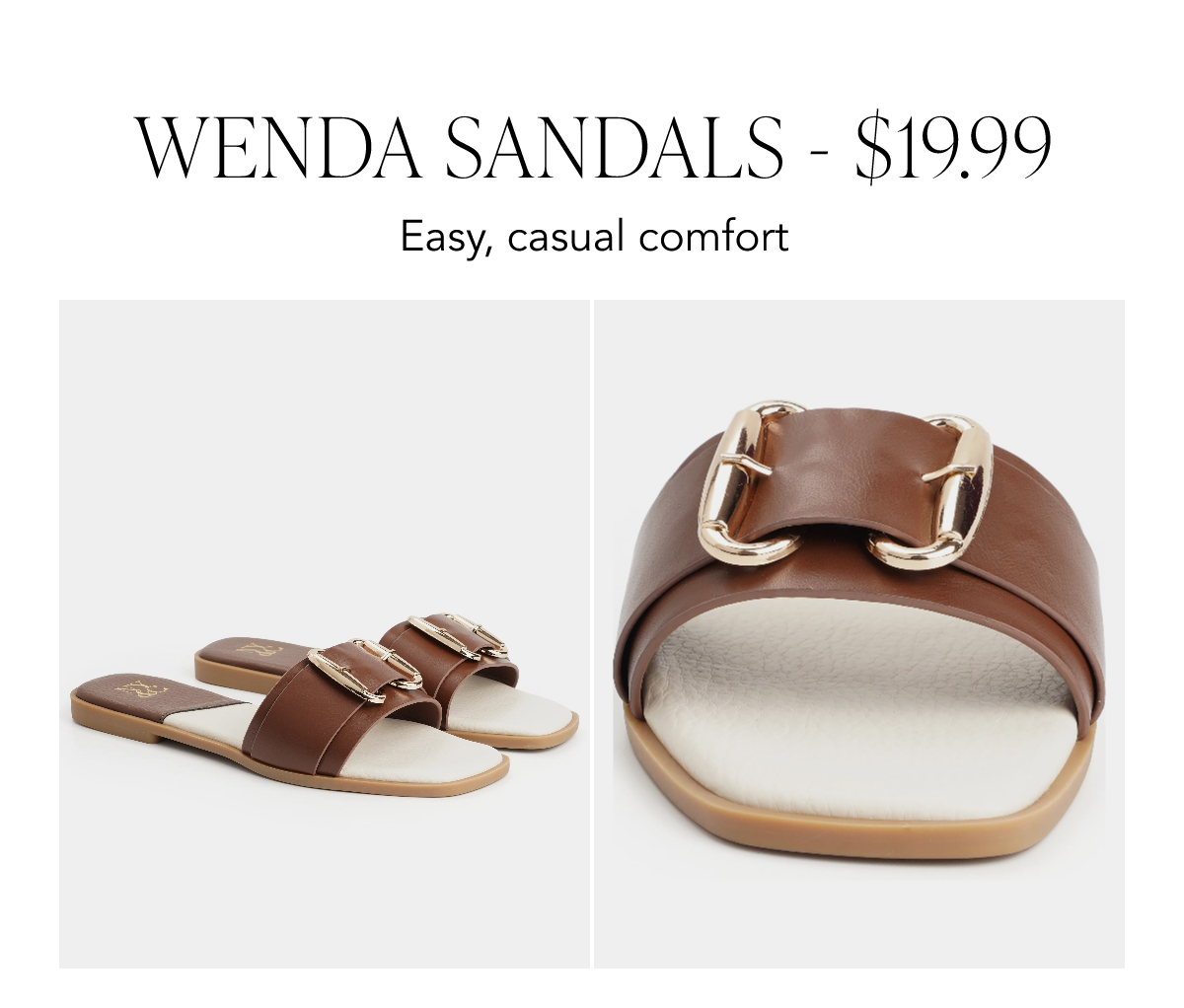Wenda Buckle Slide Sandals