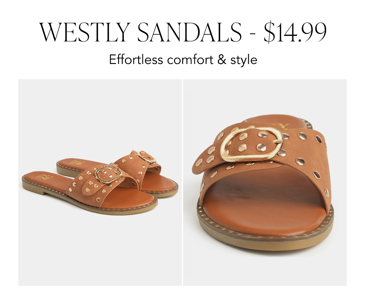 Westly Buckle Stud Slide Sandals