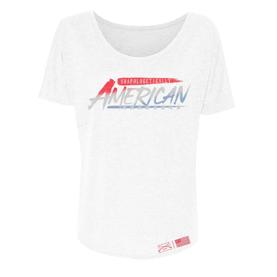Image of Women's Unapologetically American Slouchy T-Shirt - White