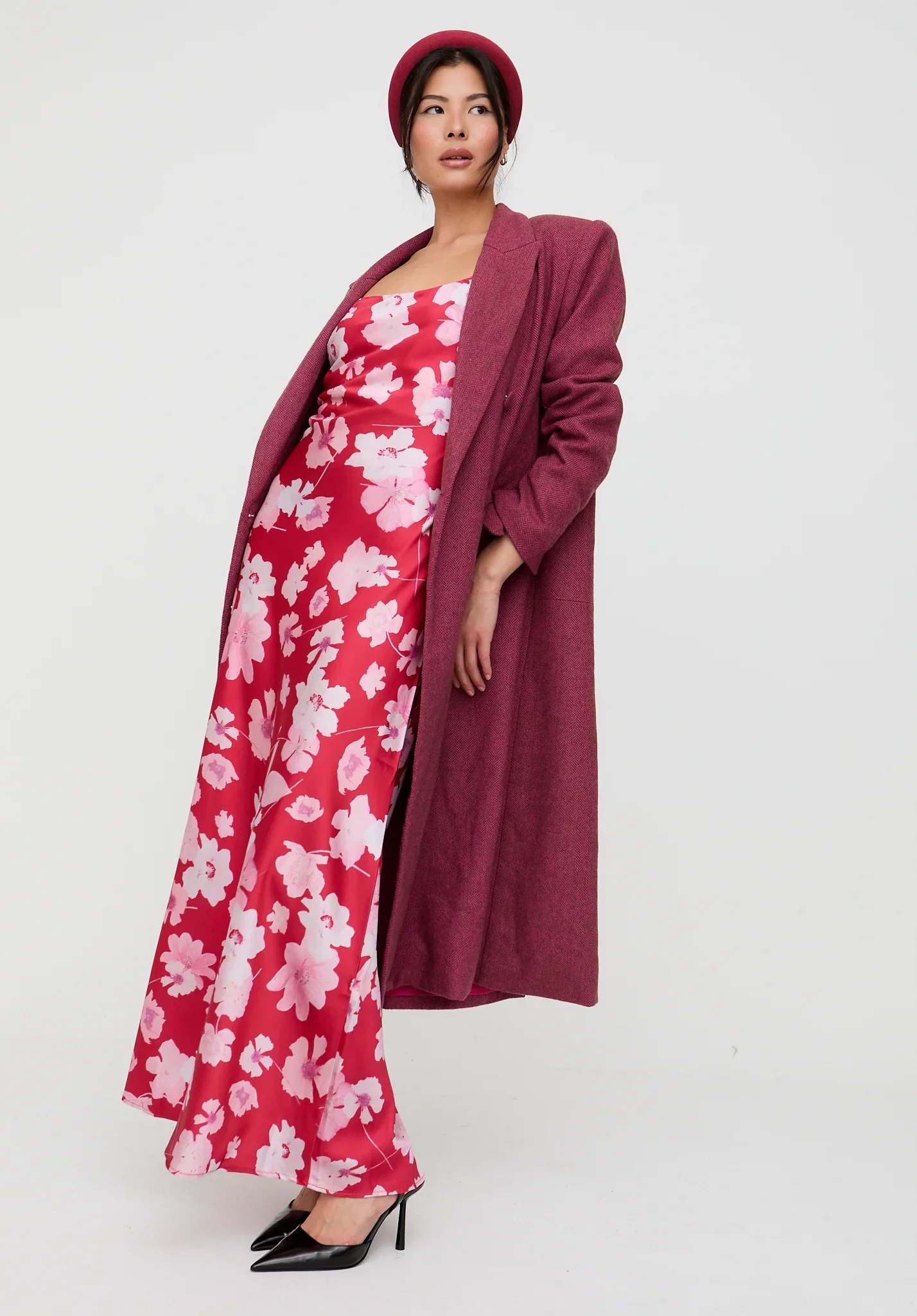 Image of Roxy Spaghetti Strap Savannah Print Maxi Dress In Red