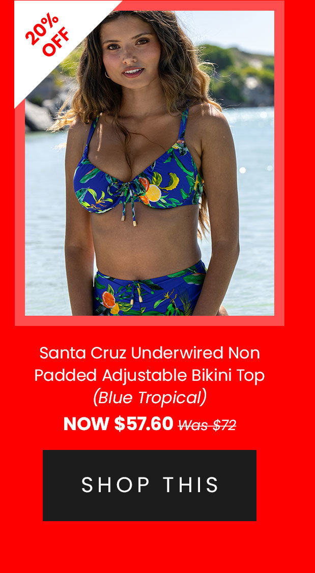 Santa Cruz Underwired Non Padded Adjustable Top - Blue Tropical