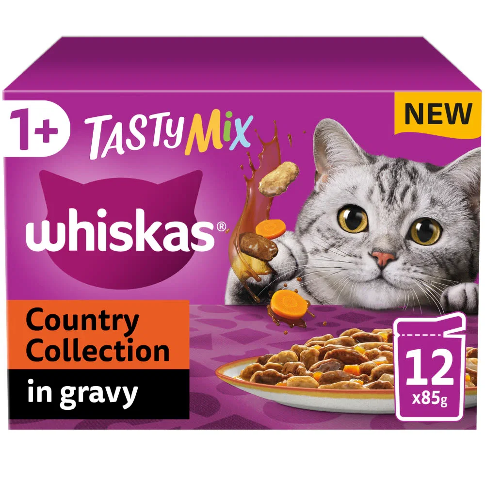 Image of Whiskas 1+ Country Collection Mix Wet Cat Food in Gravy